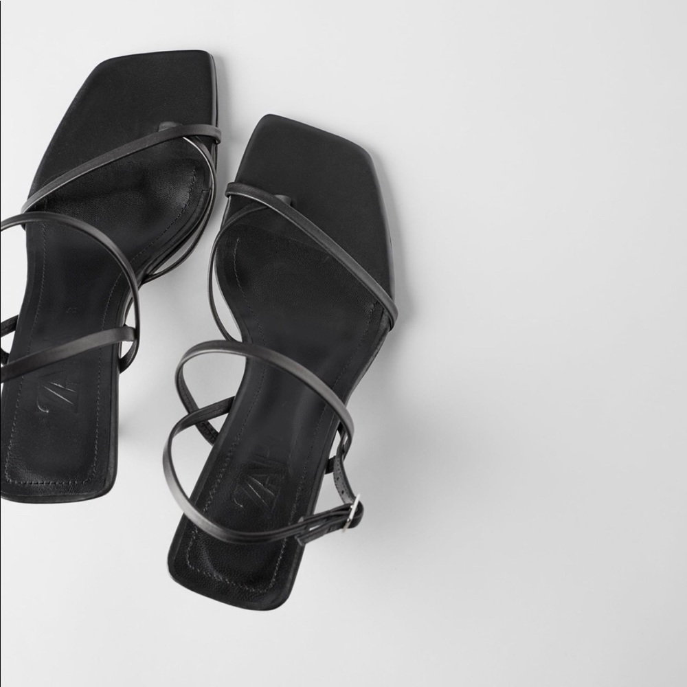 Zara leather strappy heels